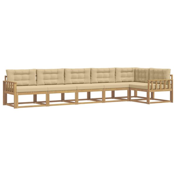 vidaXL Ensemble de canapés d'extérieur 4 pc Blanc et Beige Polyester