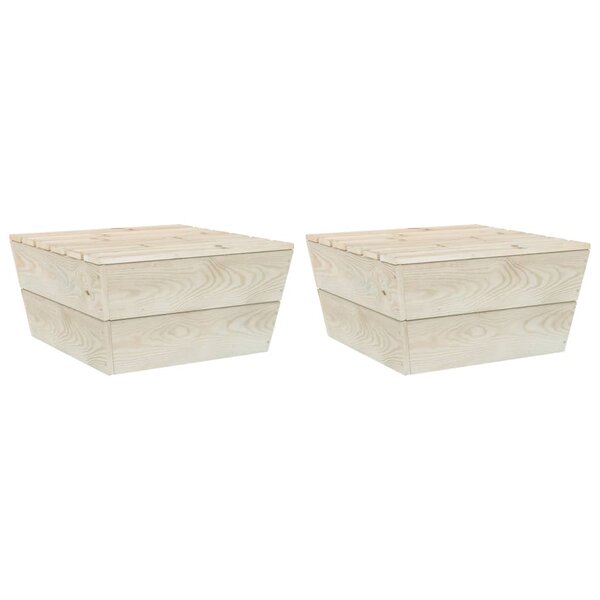 vidaXL Tables de jardin 2 Pièces 60x60x30 cm Bois d'épicéa imprégné