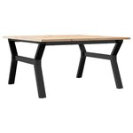 vidaXL Table basse cadre en Y 90x90x45 cm bois de pin massif et acier