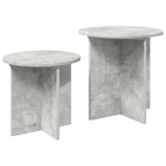 vidaXL Ensemble de tables d'appoint 2 pc Gris béton Ø 45 x 45 cm