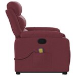 vidaXL Fauteuil inclinable de massage Rouge bordeaux Tissu