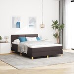vidaXL Lit avec sommier et matelas & LED marron foncé 140x200 cm Tissu