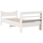 vidaXL Cadre de lit avec tête de lit blanc 90x190cm bois de pin massif