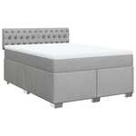 vidaXL Sommier à lattes de lit avec matelas Gris clair 140x190cm Tissu
