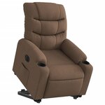 vidaXL Fauteuil inclinable électrique marron tissu