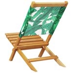 vidaXL Chaises de jardin pliantes lot de 8 vert tissu et bois massif