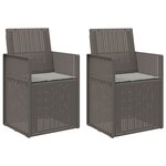 vidaXL Chaises de jardin salle à manger 2 Pièces Gris clair PP