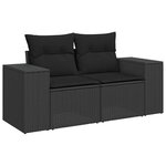 vidaXL Salon de jardin 8 Pièces avec coussins noir résine tressée