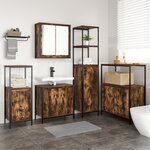 vidaXL Ensemble de meubles de salle de bain 5 pièces en bois d'ingénierie chêne fumé