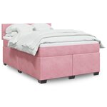 vidaXL Sommier à lattes de lit avec matelas Rose 160x200 cm Velours
