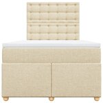 vidaXL Sommier à lattes de lit avec matelas crème 120x190 cm tissu