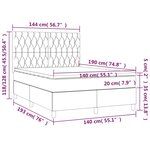 vidaXL Sommier à lattes de lit avec matelas Gris foncé 140x190cm Tissu