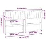 vidaXL Tête de lit capitonnée Gris clair 150 cm Pin massif