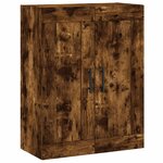 vidaXL Buffet haut Chêne fumé 69 5x34x180 cm Bois d'ingénierie