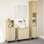 vidaXL Ensemble de meubles de salle de bain 3 Pièces chêne sonoma