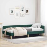 vidaXL Cadre de lit d'angle Vert foncé 80 x 200 cm tissu