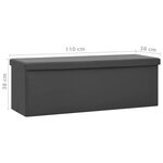 Banc banquette de rangement pliable 110 x 38 x 38 cm pvc gris 02_0010991