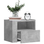 vidaXL Table de chevet murale gris béton 45x30x35 cm