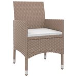 vidaXL Ensemble à manger de jardin coussins 3 Pièces Résine tressée Verre