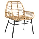 vidaXL Ensemble de dining de jardin 5 pièces marron poly rotin