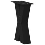 vidaXL Pieds de table basse en forme de X  2 pièces  noir  28 x (42-43) cm  acier