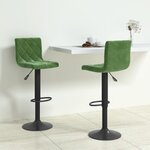 vidaXL Tabourets de bar lot de 2 vert foncé velours