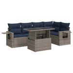 vidaXL Salon de jardin avec coussins 6 Pièces gris résine tressée acacia