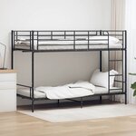 vidaXL Lit superposé sans matelas noir métal 90x200 cm