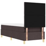 vidaXL Lit avec sommier marron foncé 80x200 cm Tissu