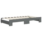 vidaXL Lit de jour avec gigogne sans matelas gris foncé 90x190 cm