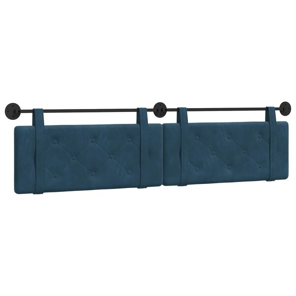vidaXL Tête de lit suspendue Bleu Velours