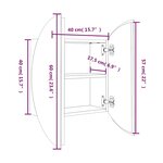 vidaXL Armoire de salle de bain miroir rond et LED Blanc 40x40x17 5 cm