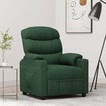 vidaXL Fauteuil inclinable Vert foncé Tissu