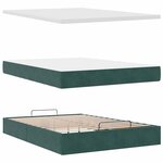 vidaXL Cadre de lit ottoman avec matelas vert foncé 140x190 cm velours