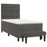 vidaXL Sommier à lattes de lit et matelas Gris foncé 80x200 cm Velours