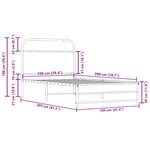 vidaXL Cadre de lit sans matelas 100x200 cm chêne fumé bois ingénierie