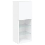 vidaXL Unités murales TV avec LED 4 Pièces blanc bois d'ingénierie