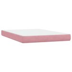vidaXL Sommier à lattes de lit avec matelas et LED rose 140x210 cm velours