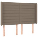 vidaXL Sommier à lattes de lit matelas et LED Taupe 140x200 cm Tissu
