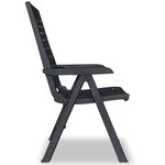 vidaXL Chaises inclinables de jardin lot de 2 Plastique Anthracite