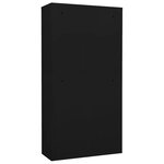 Armoire de bureau avec casier et 3 étagères réglables 90 x 40 x 180 cm design moderne en acier noir 02_0046913