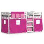vidaXL Lit superposé sans matelas rose 75x190 cm bois de pin massif