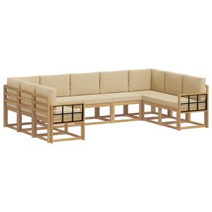 vidaXL Ensemble de canapés d'extérieur 9 pc Blanc et Beige