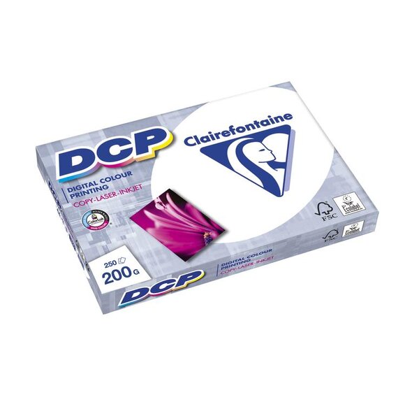 Ramette 250 Feuilles Papier Couleur A4 200 g Blanc 170 CIE CLAIREFONTAINE