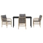 vidaXL Ensemble de salle à manger jardin 5 pièces avec coussins beige en rotin poly