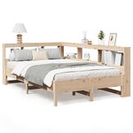 vidaXL Lit bibliothèque sans matelas 160x200 cm bois massif de pin
