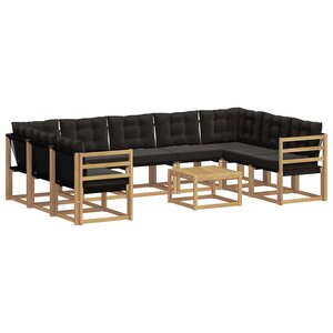 vidaXL Ensemble de canapés d'extérieur 10 pc Blanc et noir