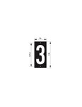 THIRARD - Plaque de signalisation 3  marquage blanc sur fond noir  panneau ABS à visser  56x120mm