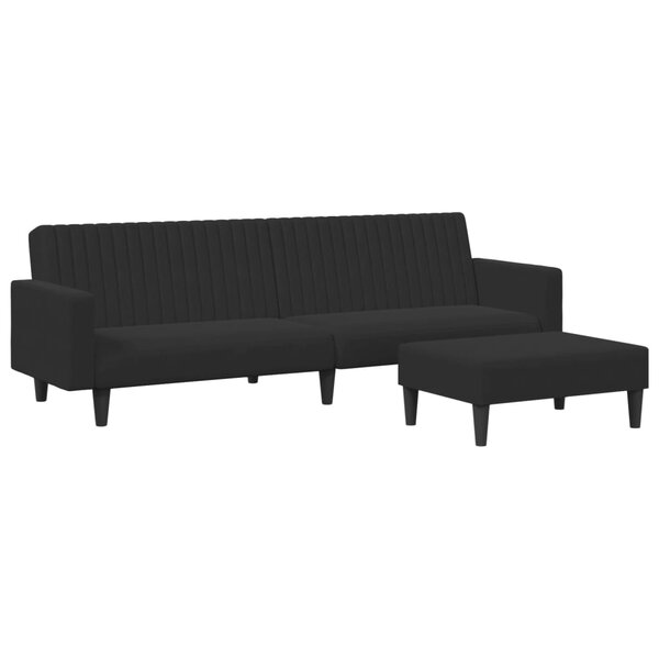 vidaXL Ensemble de canapés 2 Pièces noir velours