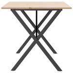 vidaXL Table à manger cadre en X 140x80x75 cm bois de pin massif acier